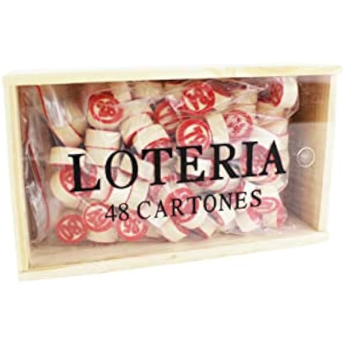 rayihni LOTTERY BINGO GAMES 48 CARDS AND 90 CHIPS OF 2 SIDED AND WOODEN STORAGE BOX. - Image 3